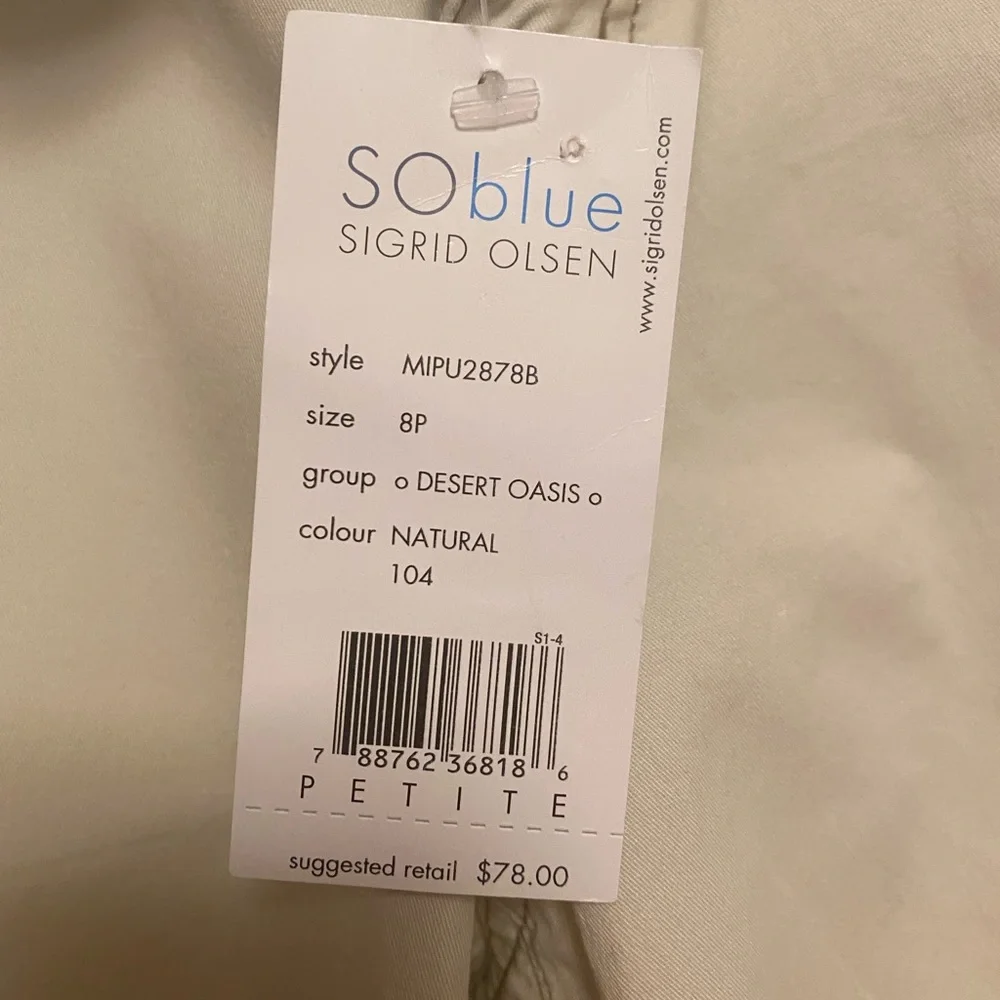 🚺🆕 SO blue Sigrid Olsen natural colored  pants - Picture 7 of 8
